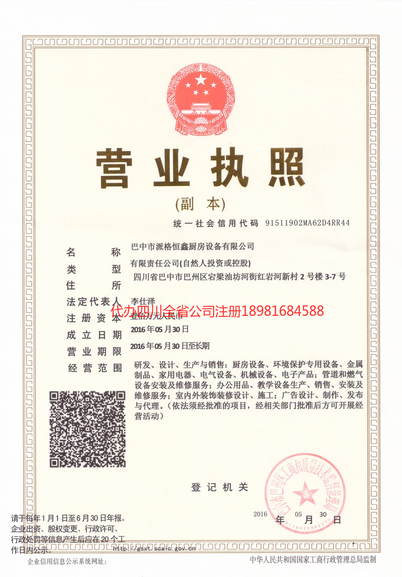 广东广东派格恒鑫厨房设备有限公司